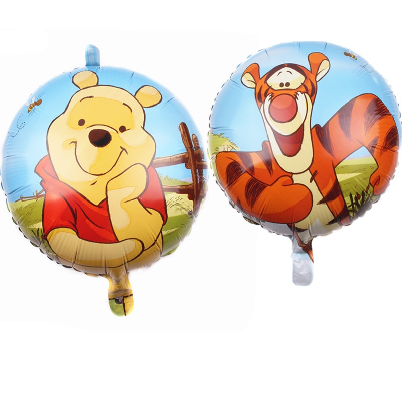 1pcs Disney Winnie The Pooh Theme 18 inch Aluminum Double sided Film Balloon Cartoon Kids Birthday 1 - Winnie The Pooh Plush