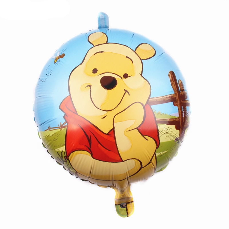1pcs Disney Winnie The Pooh Theme 18 inch Aluminum Double sided Film Balloon Cartoon Kids Birthday 3 - Winnie The Pooh Plush