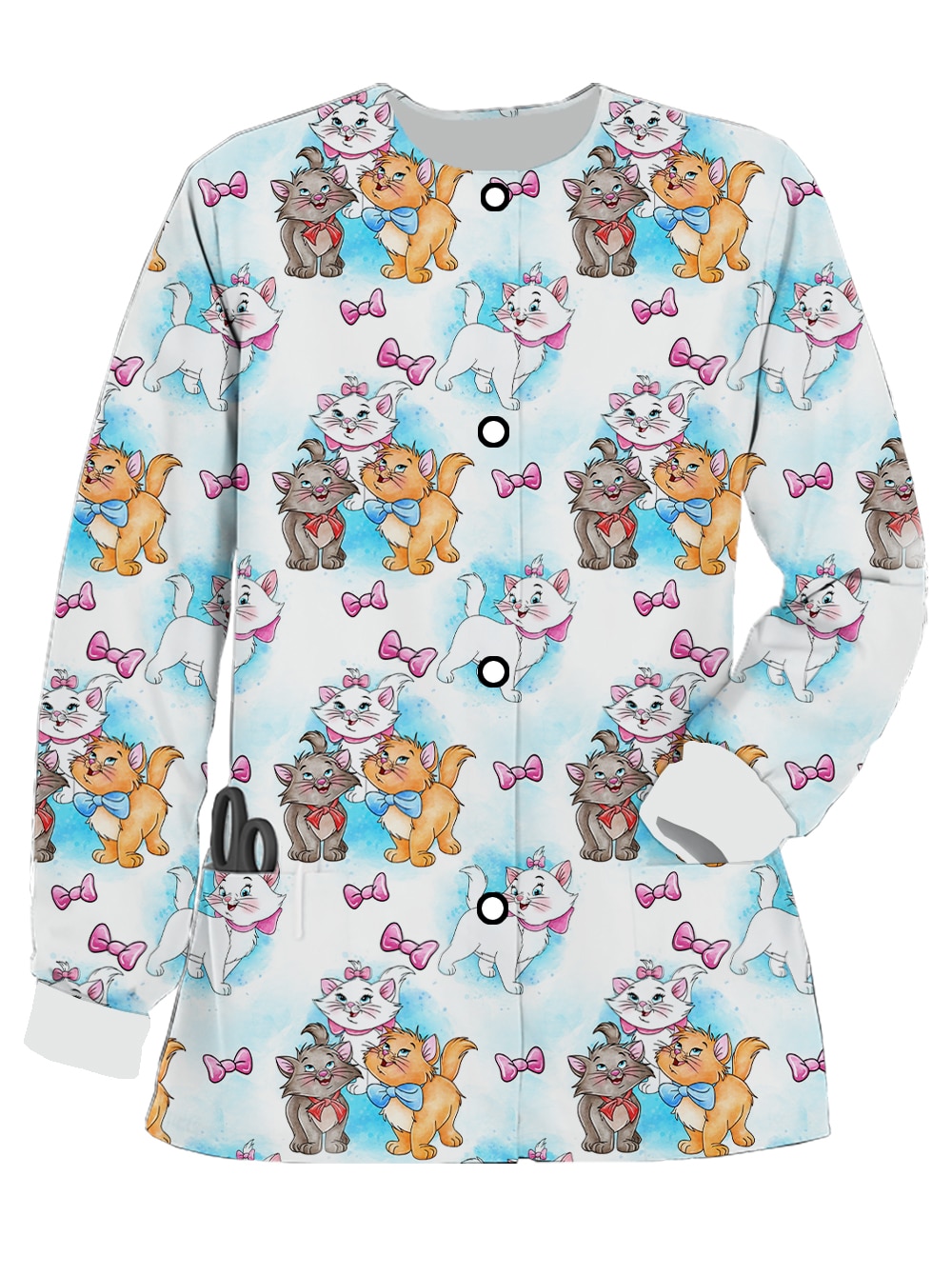 2023 Disney Winnie the Pooh Mary the Cat Cartoon Medical Coat Jacket Crewneck Print Ladies Pocket 3 - Winnie The Pooh Plush