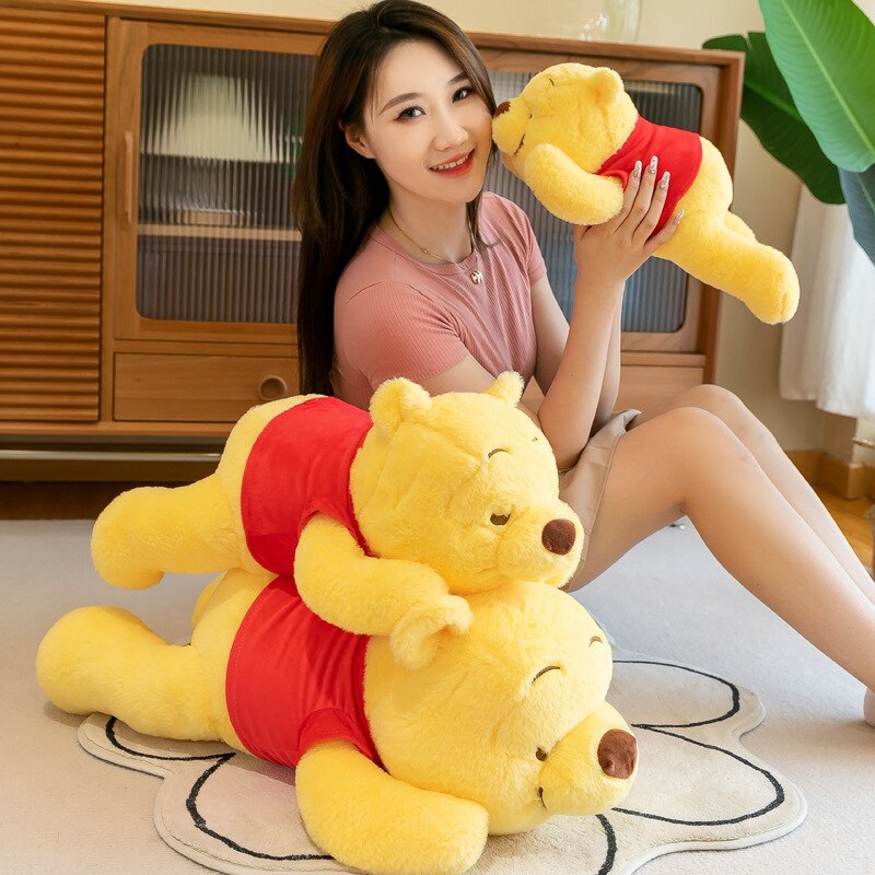 35 70cm Disney Winnie The Pooh Plush Toy Crouching Style Cute Anime Plushie Pooh Bear Doll - Winnie The Pooh Plush