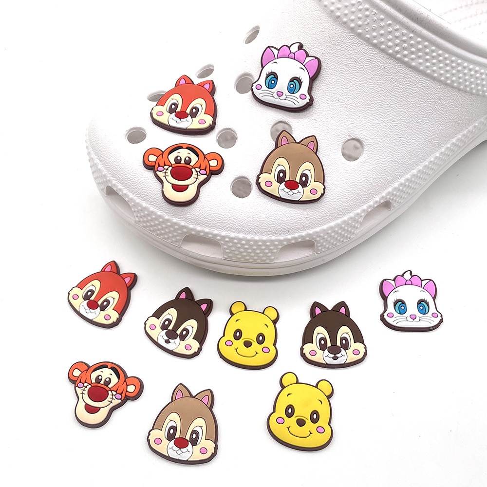 5 10pcs Disney Winnie the Pooh Charms Cute Cat Accessories Designer Decoration for Shoes Crocs Girls - Winnie The Pooh Plush
