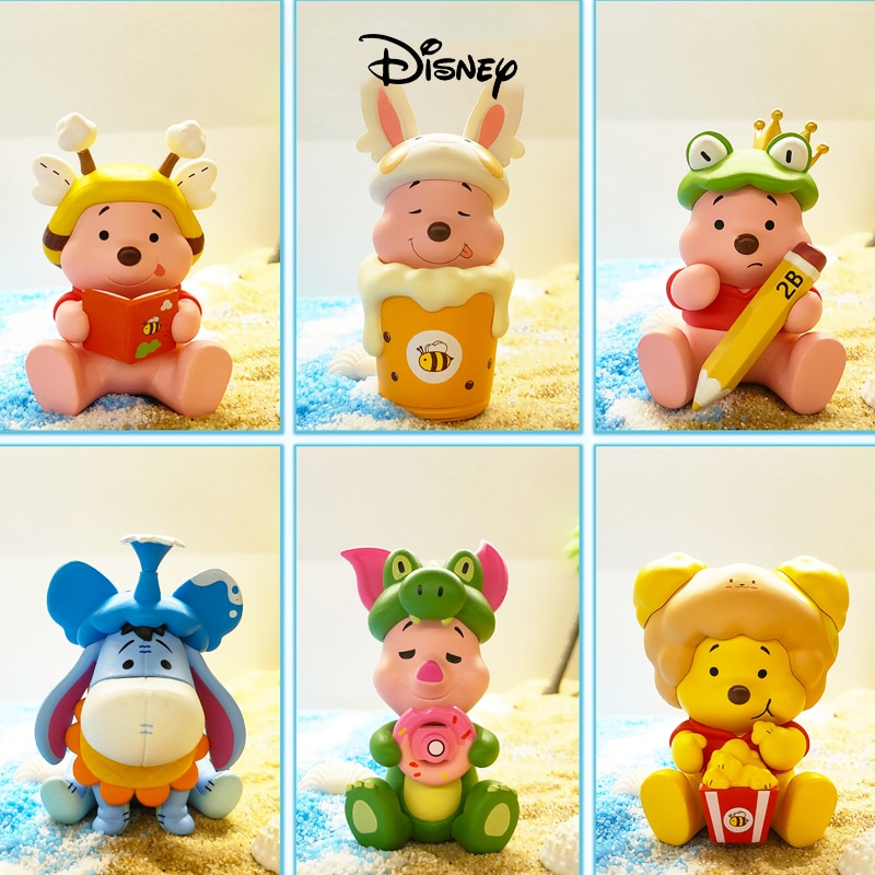6pcs set Winnie The Pooh Mini Anime Figure Delicacy Series 2 Cute Disney Figurine Room Decor - Winnie The Pooh Plush