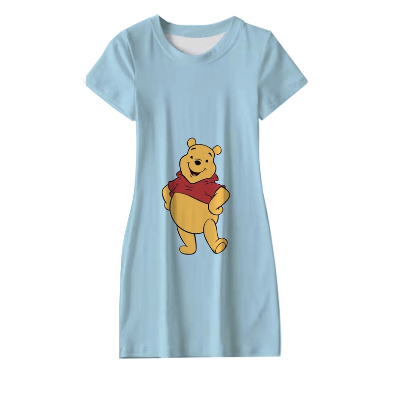 Cartoon Characters Disney Winnie The Pooh And Pig 3d Printing Summer Lovely Casual Little Fresh Dress 5 - Winnie The Pooh Plush