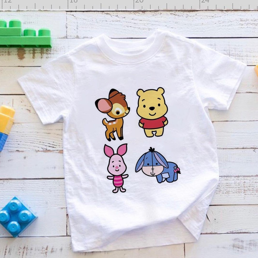 Casual Kids Tops Cute Girl Tee New Harajuku Summer Fashion Children T Shirt Winnie The Pooh 3 - Winnie The Pooh Plush
