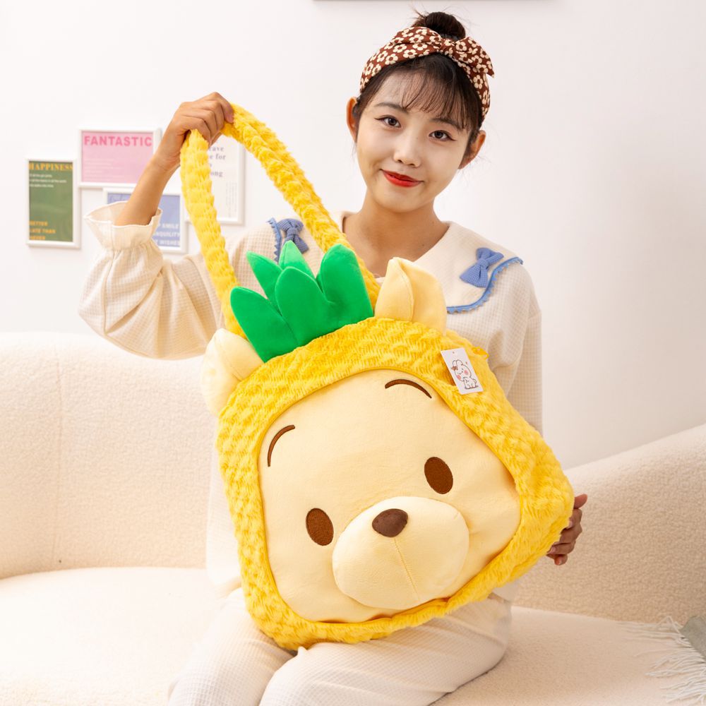 Cute Cartoon Winnie Pooh Pineapple Head Plush Shoulder Bag Large Capacity Tote Bag Fashion Casual Handbag - Winnie The Pooh Plush