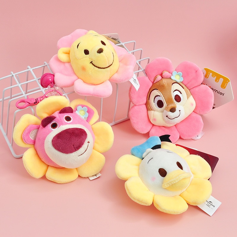 Cute strawberry Bear Winnie the Pooh Plush Toys Small Pendant Key Chains Stuffed Animals School Bag 3 - Winnie The Pooh Plush