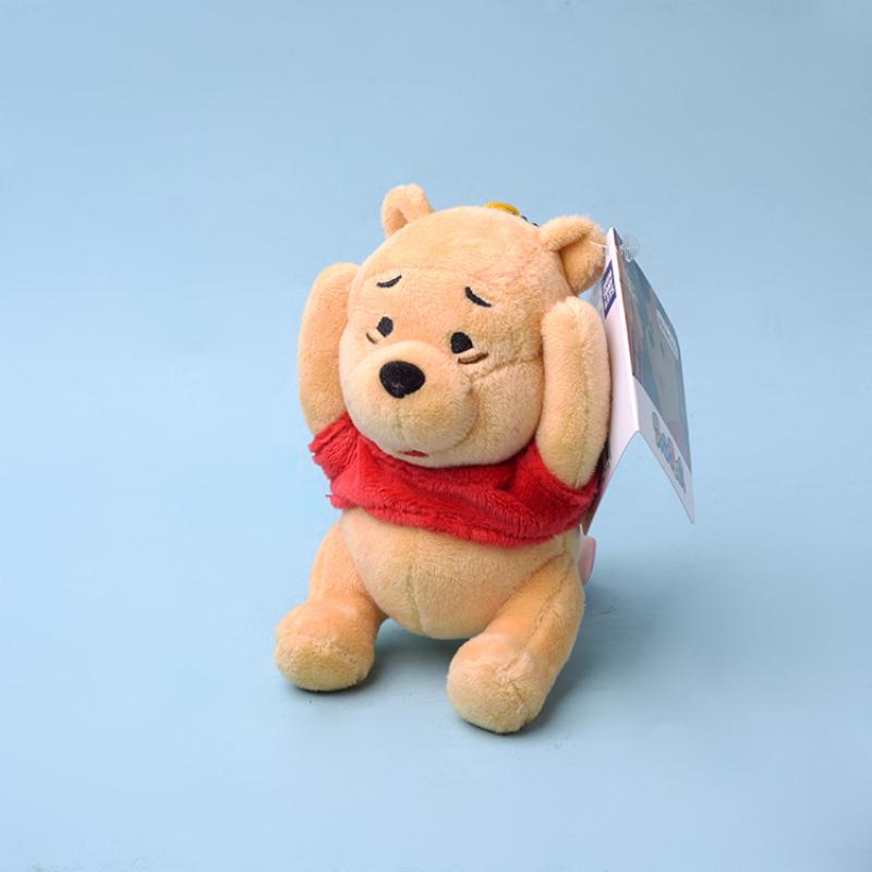 Disney Anime Cartoon Pooh Bear Plush Toy Cute 10CM Happy Winnie the Pooh Soft Stuffed Plush 2 - Winnie The Pooh Plush