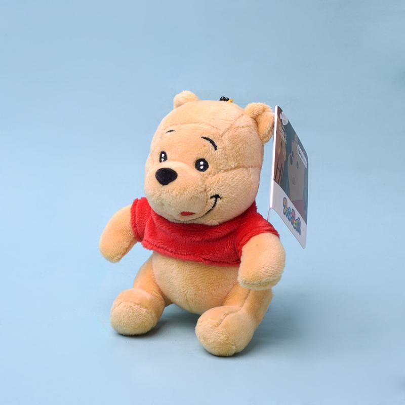Disney Anime Cartoon Pooh Bear Plush Toy Cute 10CM Happy Winnie the Pooh Soft Stuffed Plush 3 - Winnie The Pooh Plush