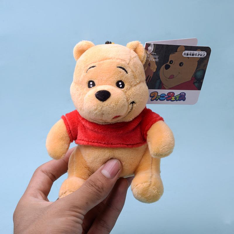 Disney Anime Cartoon Pooh Bear Plush Toy Cute 10CM Happy Winnie the Pooh Soft Stuffed Plush 4 - Winnie The Pooh Plush