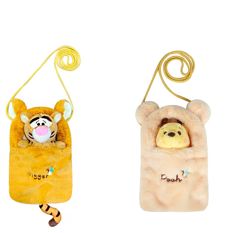 Disney Cartoon Anime Tigger Pooh Bear Plush Toy Bag Cute Soft Stuffed Kawaii Plush Doll Messenger - Winnie The Pooh Plush