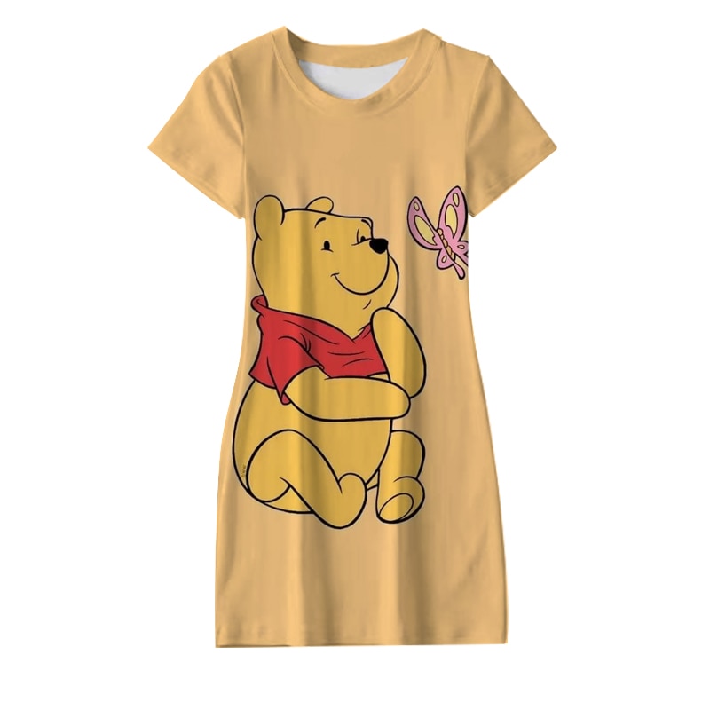 Disney Kawai Cartoon Animation Series Winnie The Pooh Milk Silk Loose Thin Sexy Pajamas Girl Yellow 1 - Winnie The Pooh Plush