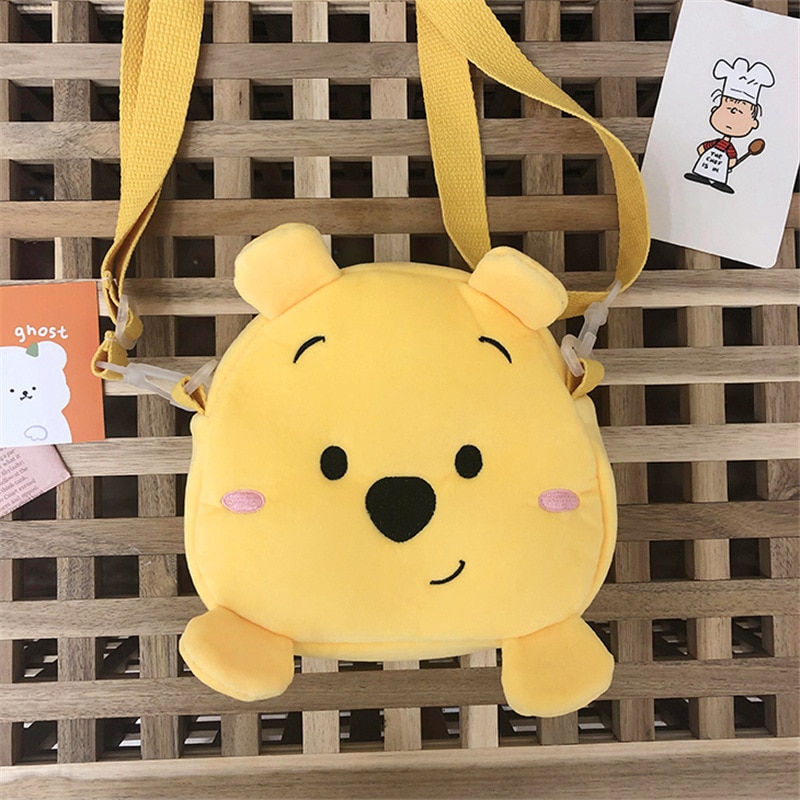 Disney Kawaii Pooh Bear Plush Toy Shoulder Bag Messenger Bag Cartoon Winnie Bear Bag Yellow Plush 5 - Winnie The Pooh Plush