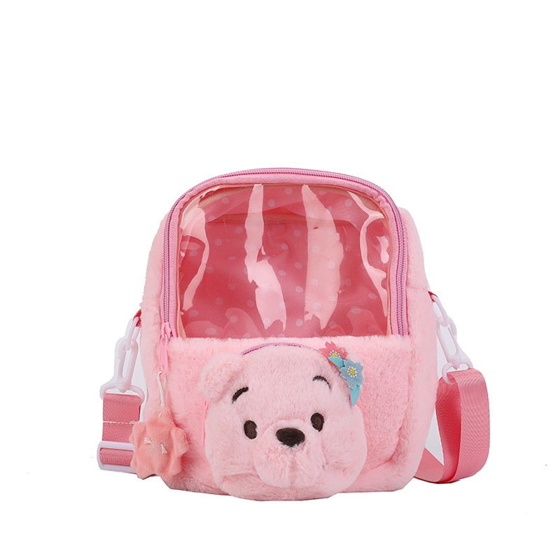 Disney Strawberry Winnie the Pooh Big Eyed Sullivan Cute Plush Messenger Bag Cartoon Backpack Transparent Display - Winnie The Pooh Plush