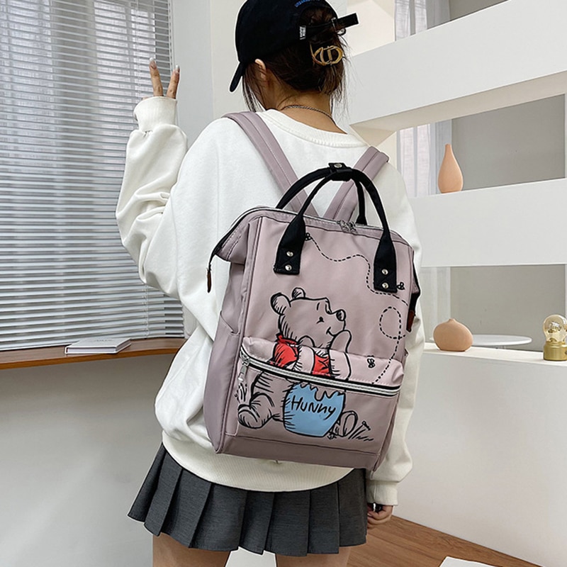 Disney Winnie The Pooh Backpack Anime Large Capacity Travel Mommy Bag Women s Backpack knapsack Cartoon 2 - Winnie The Pooh Plush