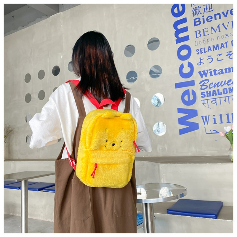 Disney Winnie The Pooh Strawberry Bear Cartoon Plush Backpack Cartoon Cute Children Plush Doll Schoolbags Parent - Winnie The Pooh Plush