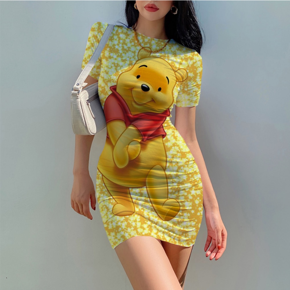 Disney Winnie the Pooh Women Casual Summer Autumn Mini Size Vintage Sexy Clothing Bodycon Tank Club - Winnie The Pooh Plush