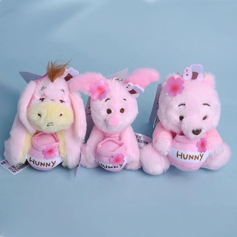 Kawaii Disney Anime Winnie The Pooh Sakura Pink Series Pooh Bear Piglet Eeyore Hug Honey Jar - Winnie The Pooh Plush