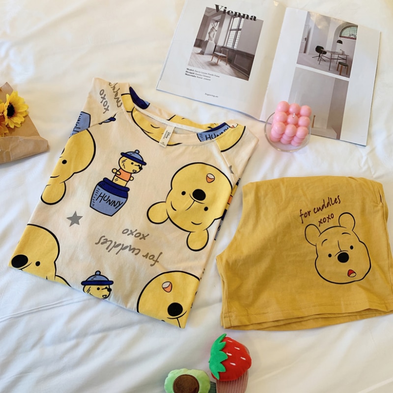 M 2XL Oversize Disney Anime Winnie the Pooh Kawaii Pjamas for Women Short Sleeve T Shirt 5 - Winnie The Pooh Plush