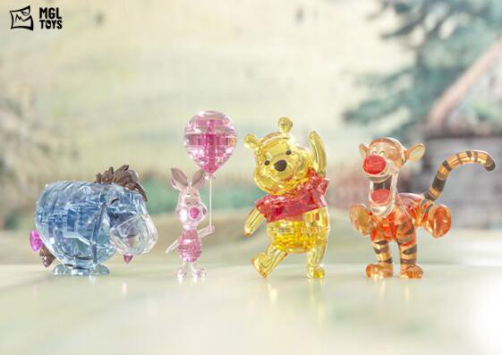 MGL Original Disney Winnie Pooh Bear crystal Block Figure Collection Model Toys 3 - Winnie The Pooh Plush