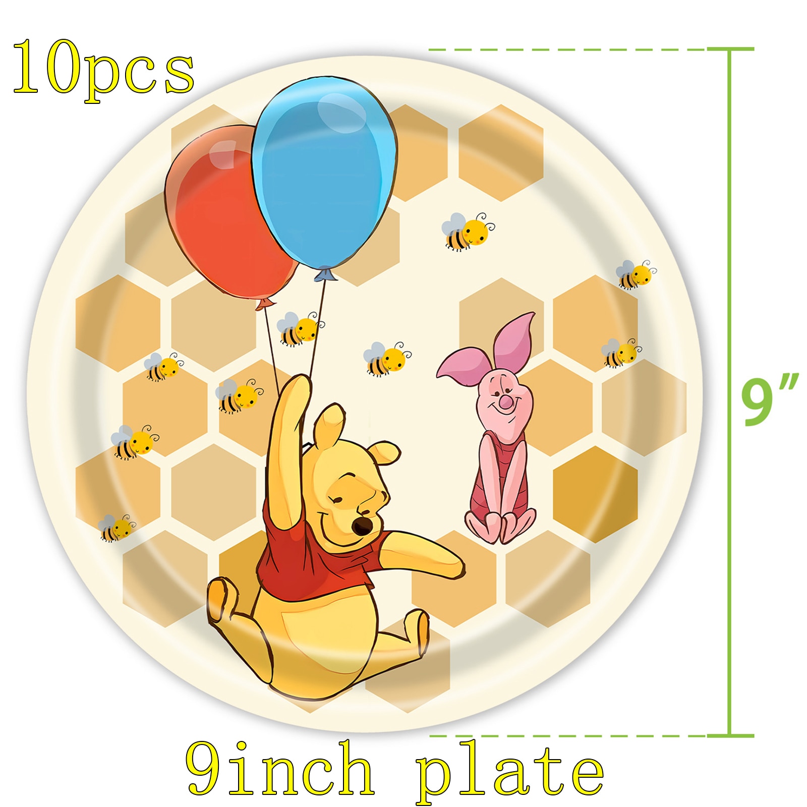 Winnie The Pooh Birthday Party Decorations Serves 10 Guests Plates Napkins Table Cover Balloons Banner For 2 - Winnie The Pooh Plush