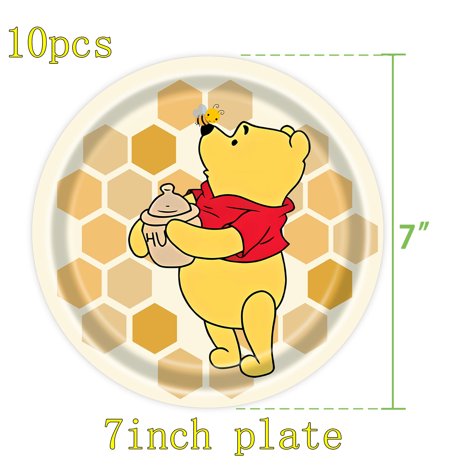 Winnie The Pooh Birthday Party Decorations Serves 10 Guests Plates Napkins Table Cover Balloons Banner For 3 - Winnie The Pooh Plush