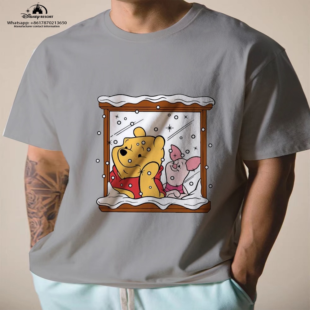 Winnie the Pooh Anime Summer Harajuku New Casual Street Trend Versatile Disney Brand Printed Men s - Winnie The Pooh Plush