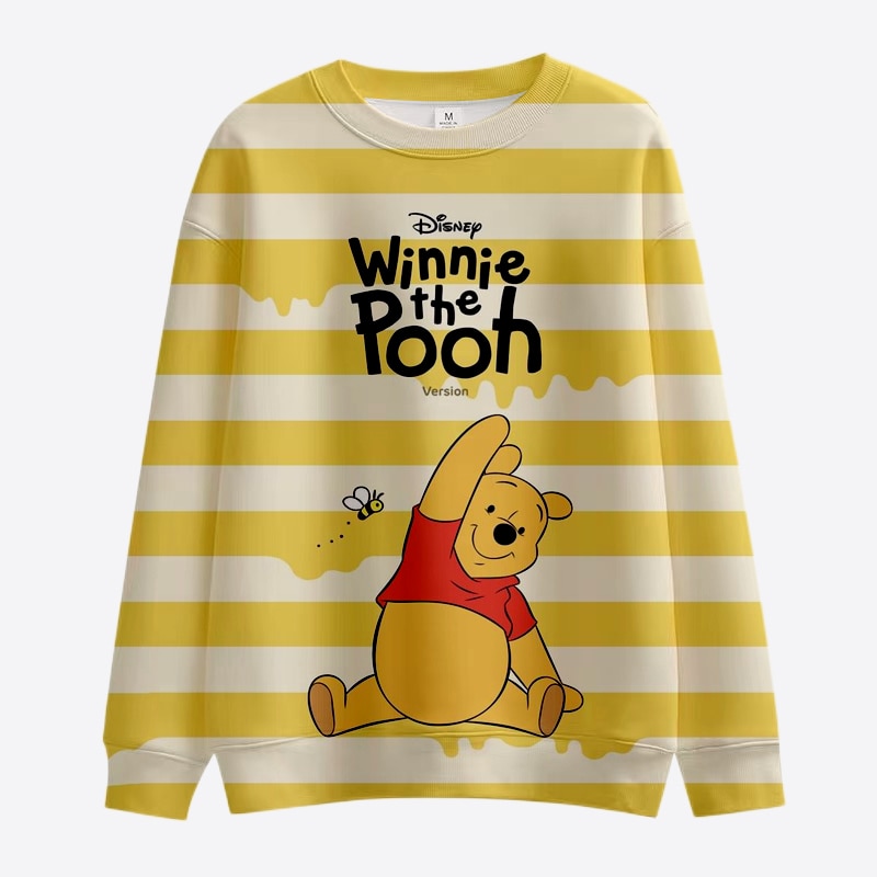 Y2K Cartoon Disney Winnie the Pooh and Minnie Mickey Sweatshirt Ladies Crew Neck Loose Pullover Autumn 4 - Winnie The Pooh Plush